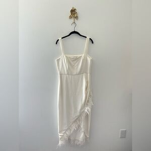 Saylor Caylin White Feathered Dress L